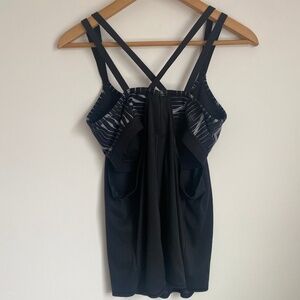 Athleta Hidden Agenda Built In Bra Mesh Workout Tank Size S